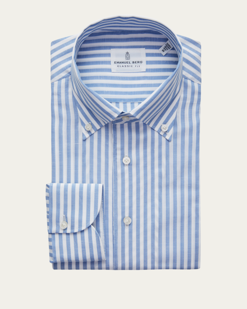 Emanuel Berg | Striped Cotton and Linen Shirt