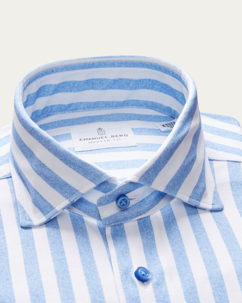 Emanuel Berg | Striped 4Flex Cotton Shirt