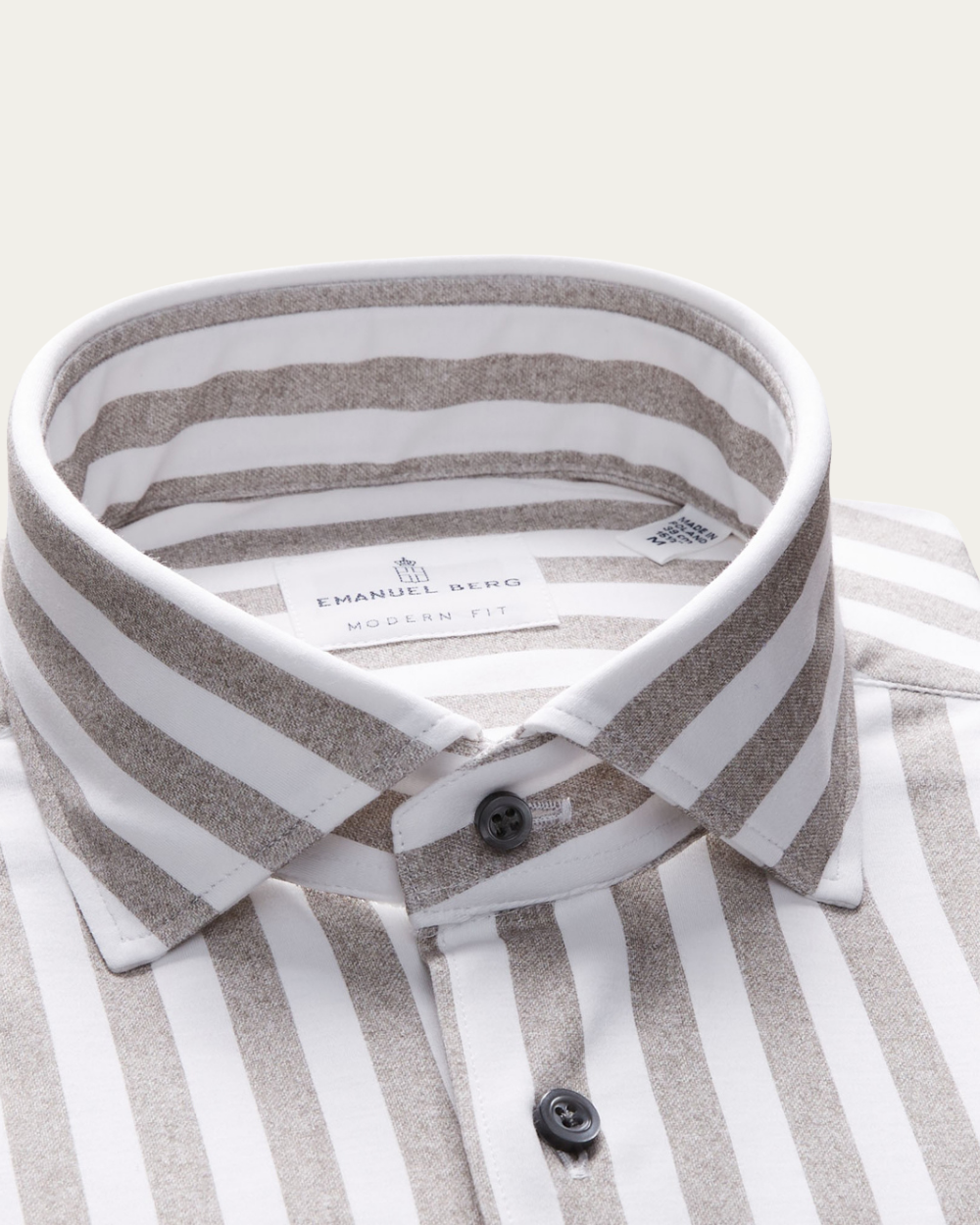 Emanuel Berg | Striped 4Flex Cotton Shirt
