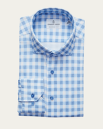 Koszula z bawełny 4Flex w niebieską kratę