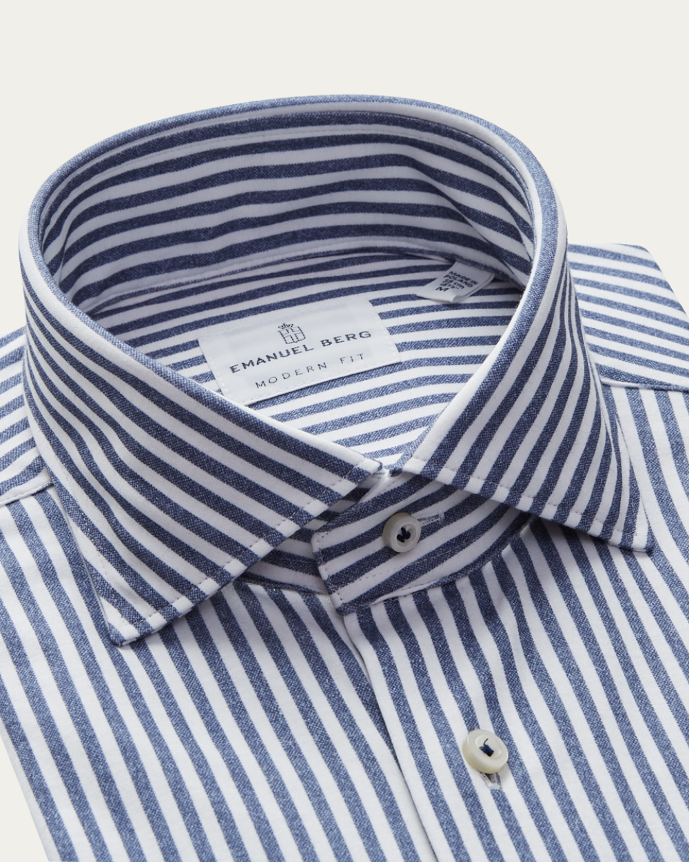 Emanuel Berg | Striped 4Flex Cotton Shirt