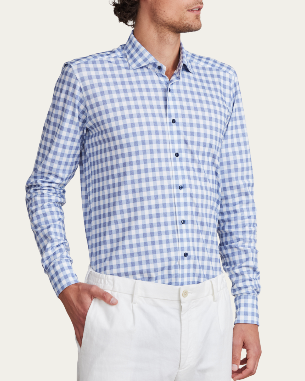 Emanuel Berg | Checked 4Flex Cotton Shirt