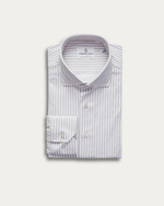 Grey Striped 4Flex Cotton Shirt