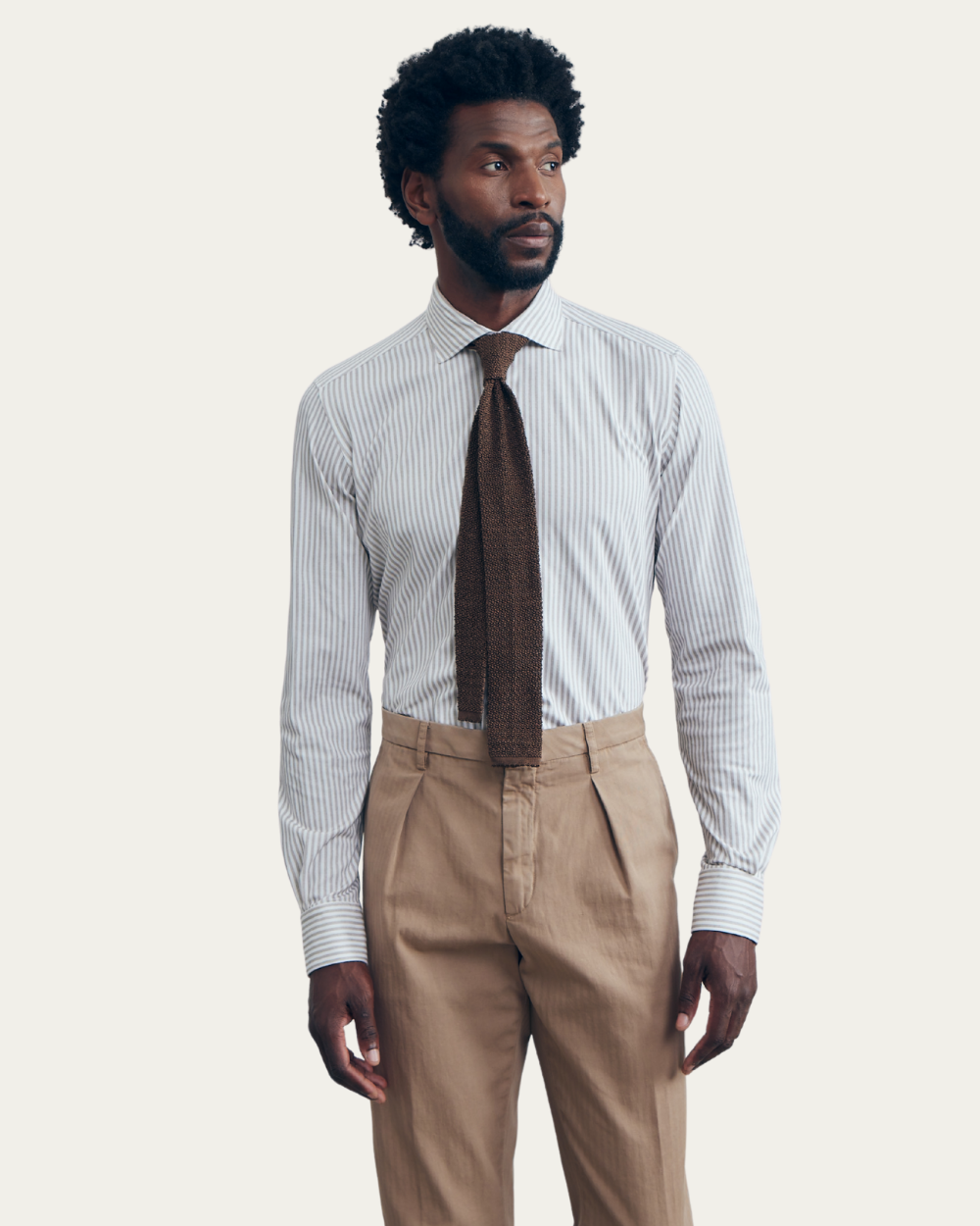 Emanuel Berg | Striped 4Flex Cotton Shirt