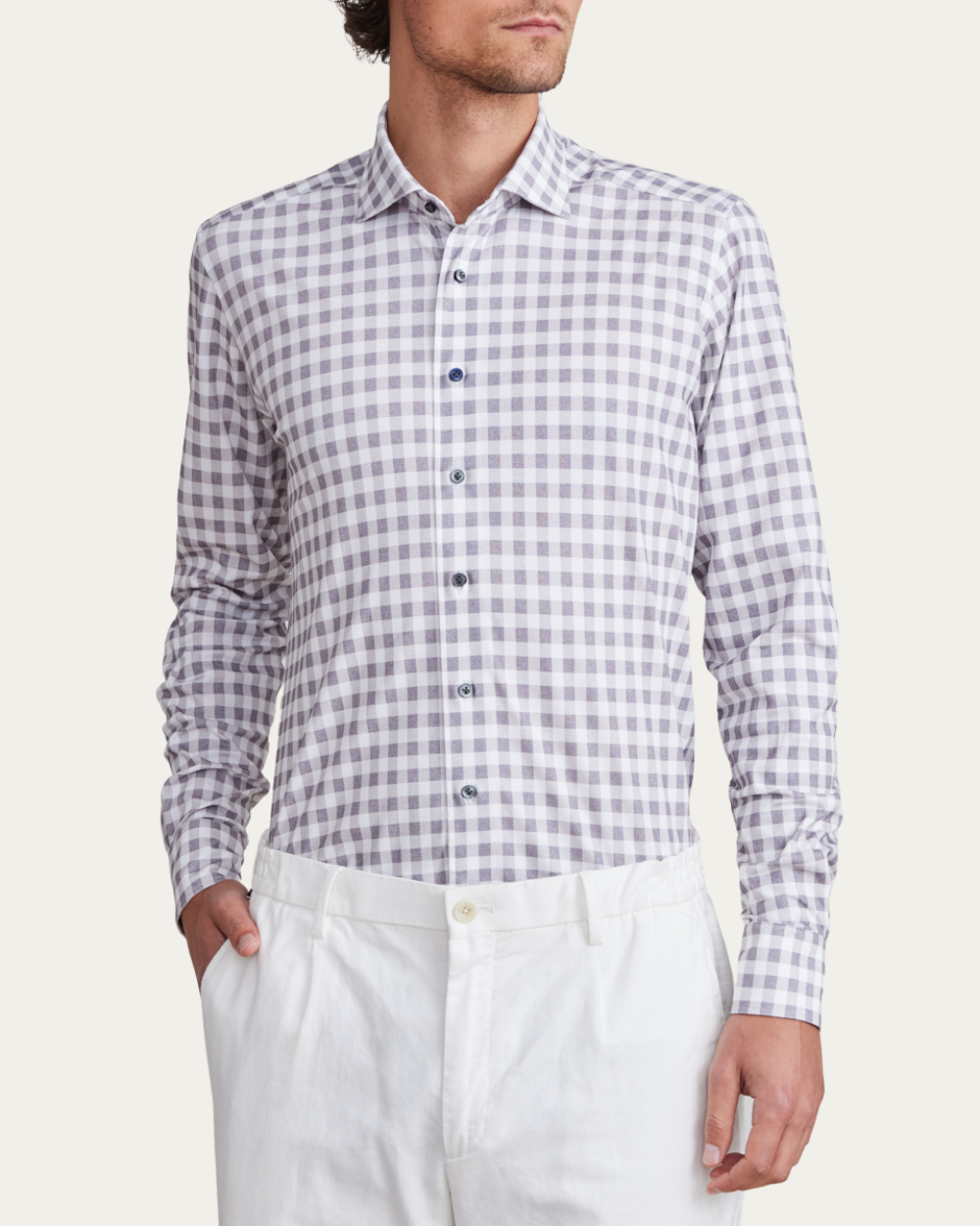 Emanuel Berg | Checked 4Flex Cotton Shirt