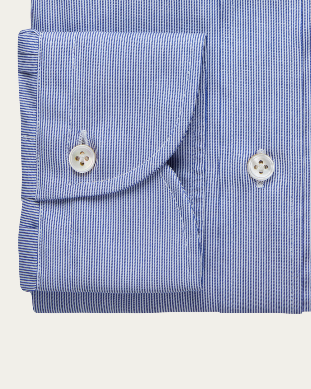 Emanuel Berg | Blue Fine Striped Wrinkle Resistant Twill Shirt