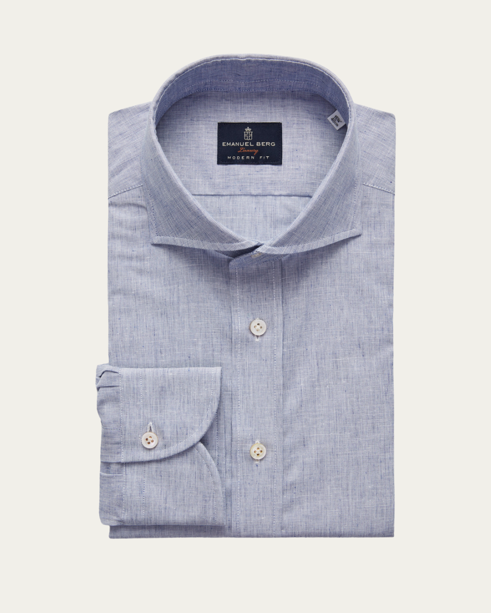 Emanuel Berg | Blue Cotton and Linen Shirt