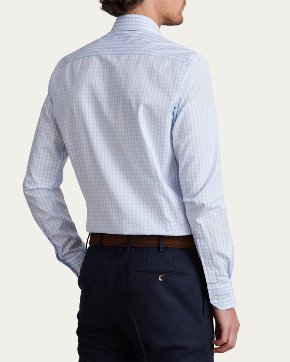 Emanuel Berg | Light Blue Gingham Check Cotton Shirt