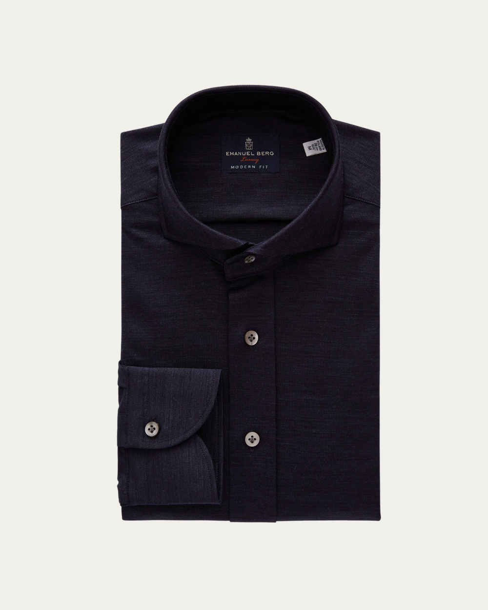 Emanuel Berg | Navy Blue Wool Jersey Shirt