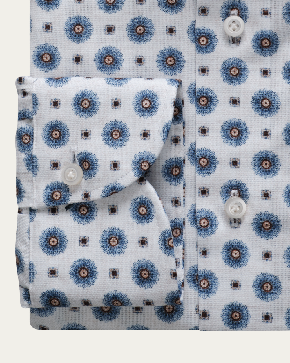 Emanuel Berg | Geometric Pattern Dobby Shirt