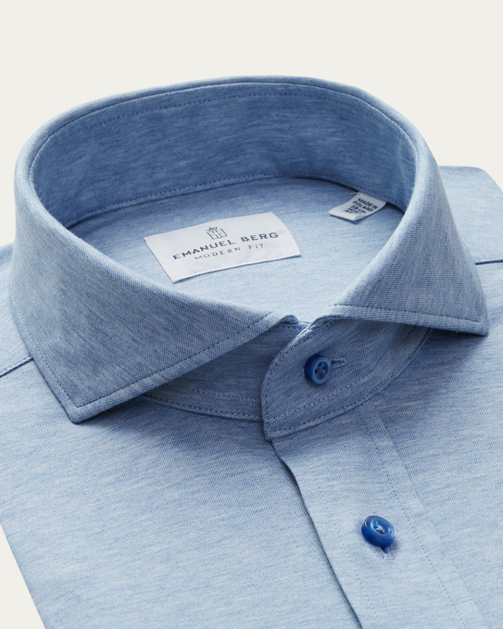 Emanuel Berg | Blue 4Flex Cotton-Blend Shirt