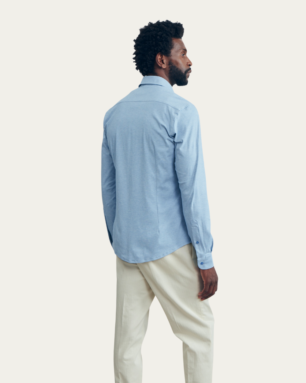 Emanuel Berg | Blue 4Flex Cotton-Blend Shirt
