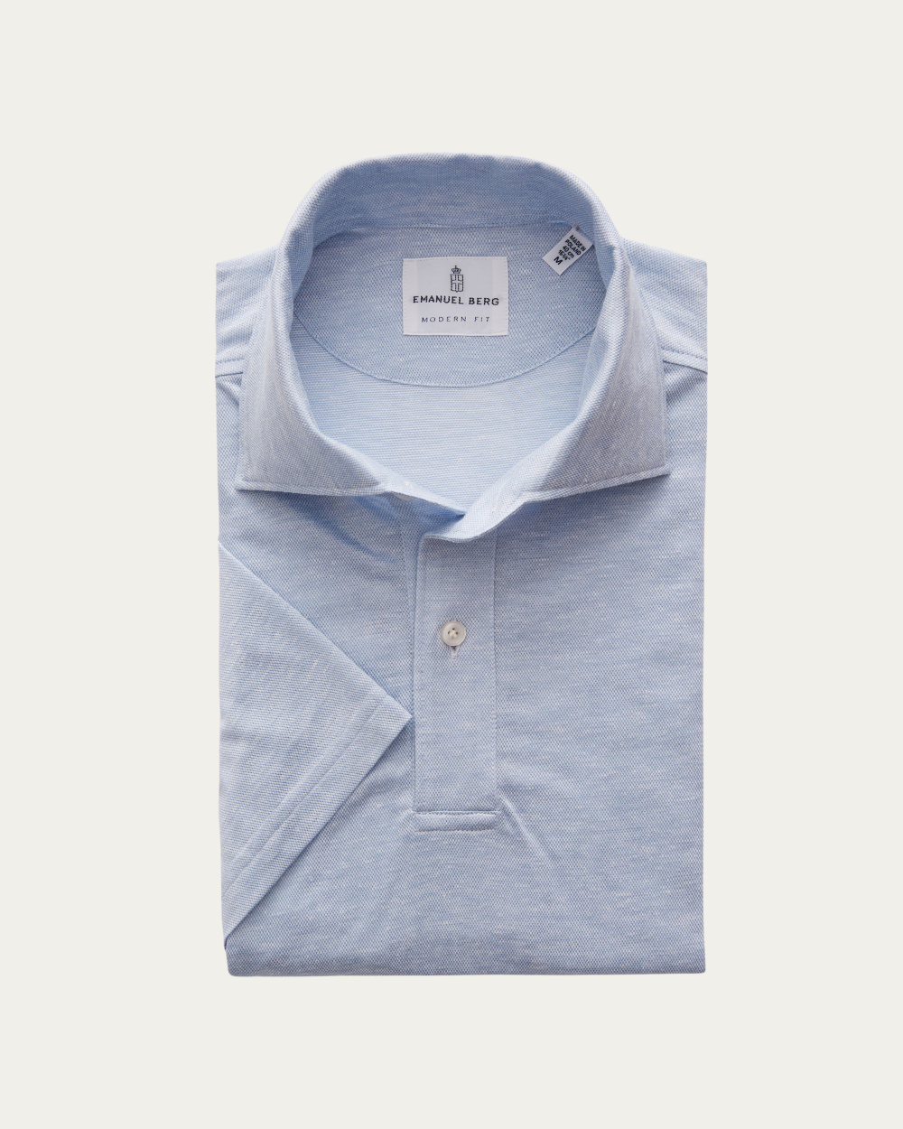 Emanuel Berg | Light Blue Jersey Polo Shirt