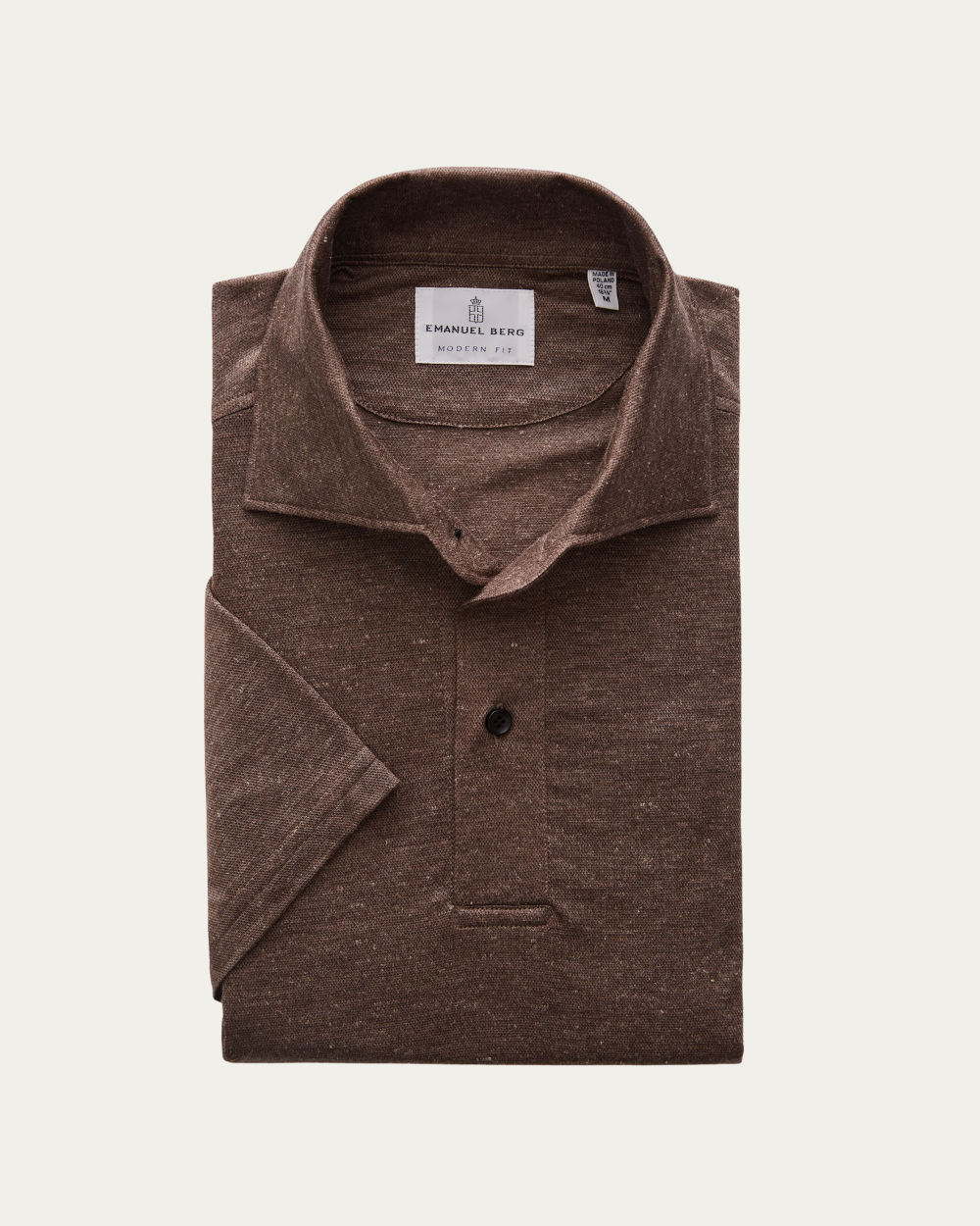 Emanuel Berg | Brown Jersey Polo Shirt