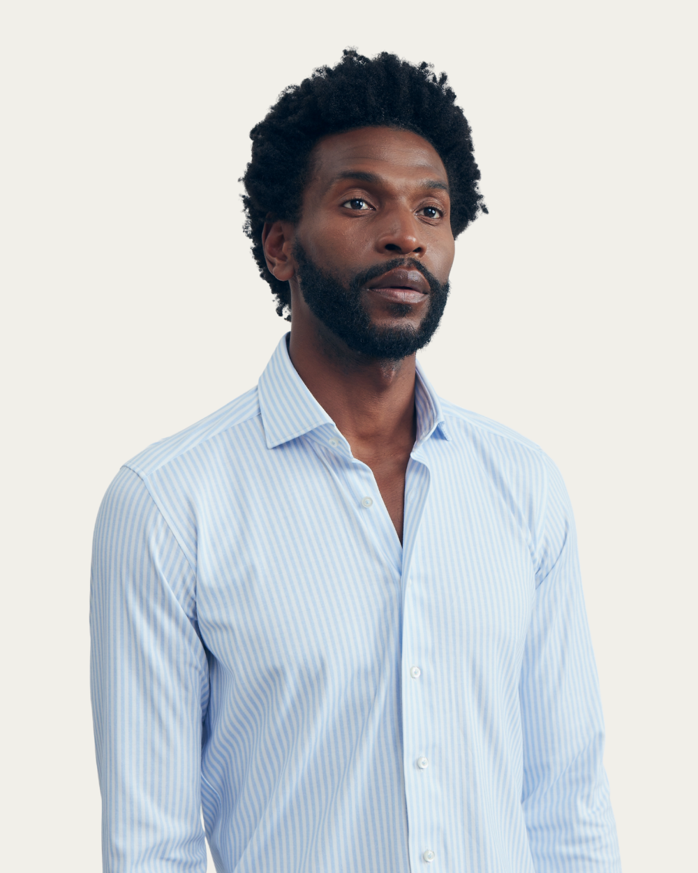 Emanuel Berg | Light Blue Striped Cotton Shirt