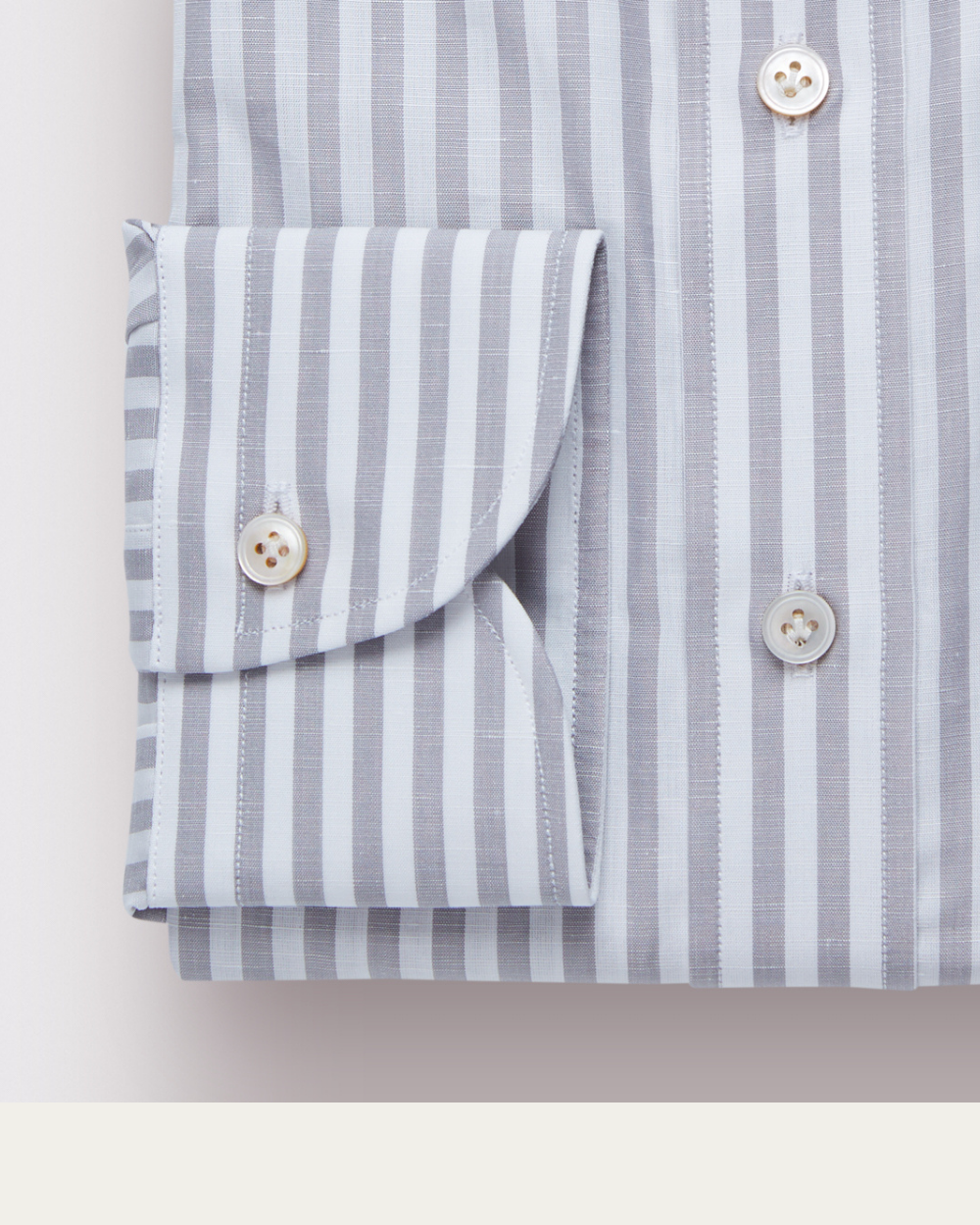 Emanuel Berg | Grey Striped Cotton and Linen Shirt