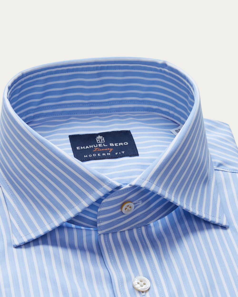 Emanuel Berg | Blue and White Striped Shirt