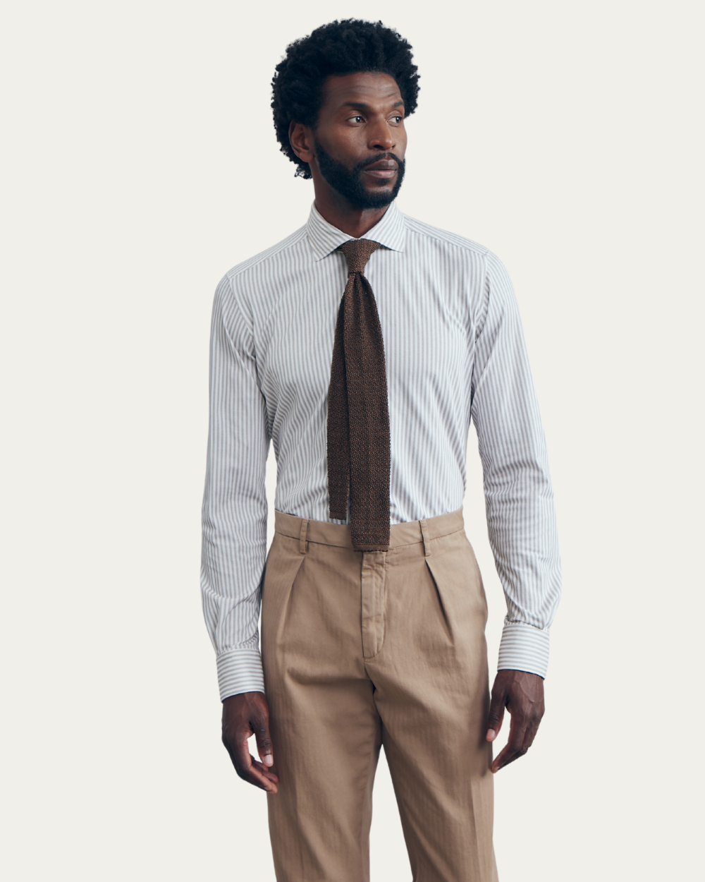 Emanuel Berg | Striped 4Flex Cotton Shirt
