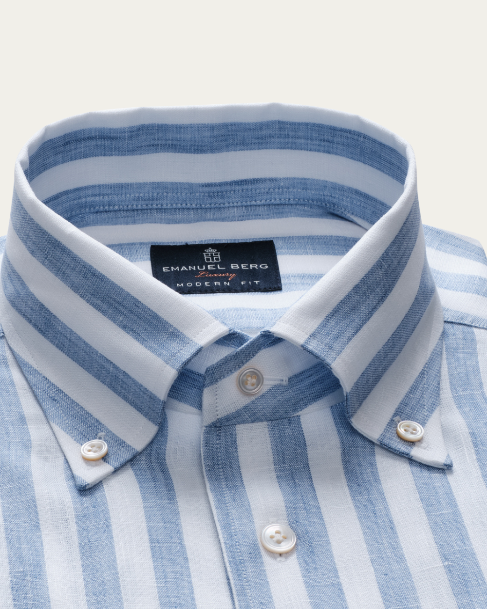 Emanuel Berg | Blue Striped Linen Shirt