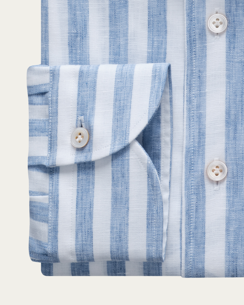 Emanuel Berg | Blue Striped Linen Shirt