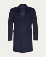 Navy Blue Wool and Cashmere Coat