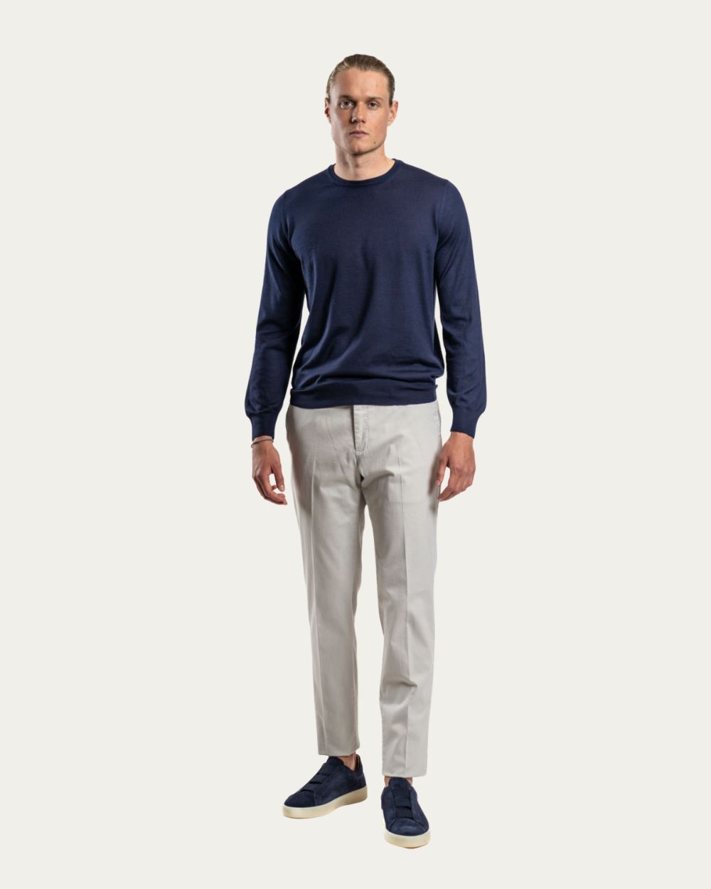 Emanuel Berg | Navy Blue Cashmere & Silk Sweater