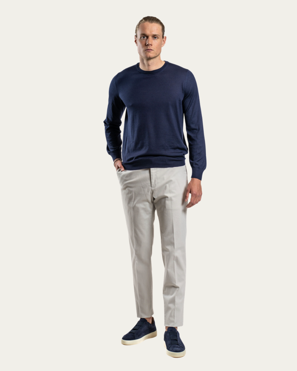 Emanuel Berg | Navy Blue Cashmere & Silk Sweater
