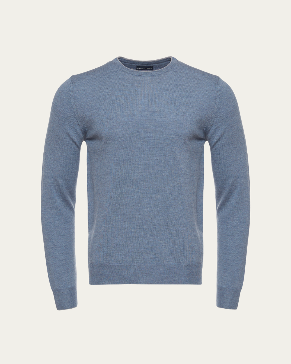 Emanuel Berg | Blue Merino Wool Crew-Neck Sweater