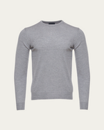 Grey Merino Wool Crew-Neck Sweater