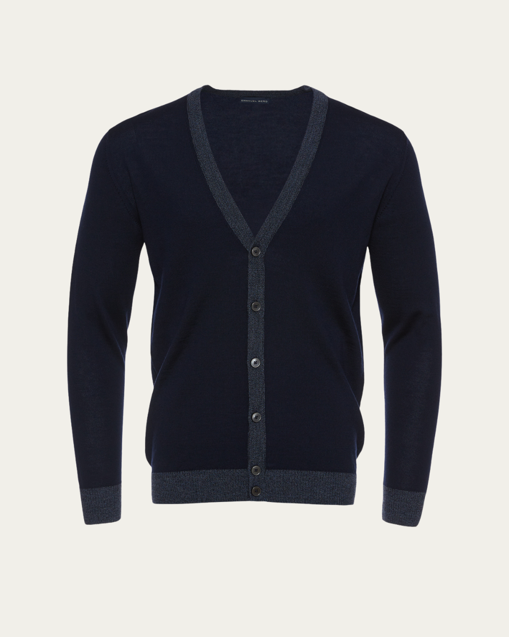 Emanuel Berg | Navy Blue Merino Wool Cardigan