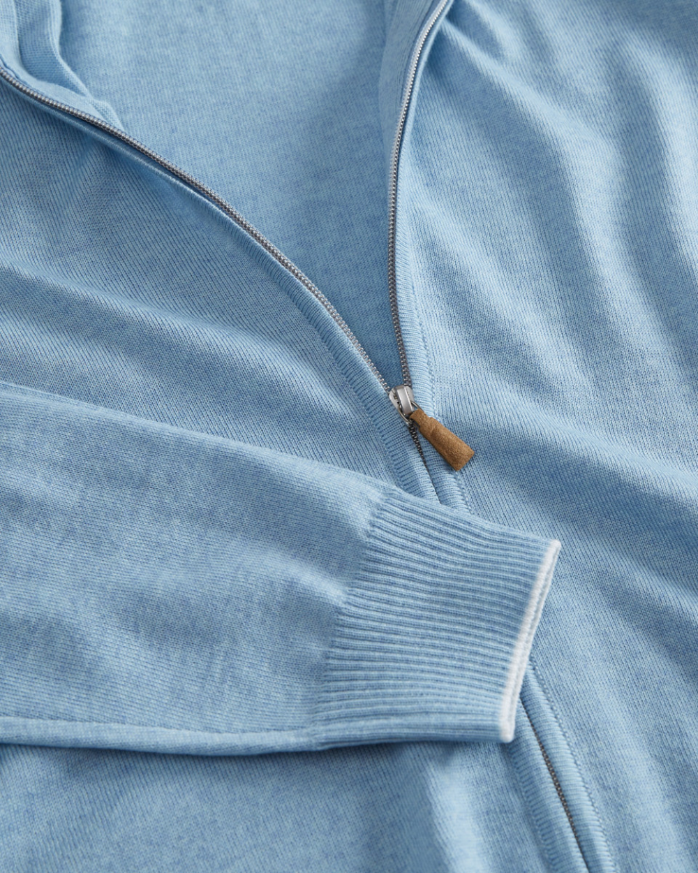 Emanuel Berg | Light Blue Merino Wool Zipped Cardigan