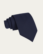 Navy Blue Unlined Silk Tie