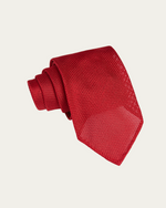 Red Unlined Grenadine Tie