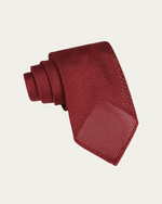 Dark Red Unlined Grenadine Tie