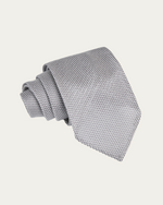 Grey Unlined Grenadine Tie