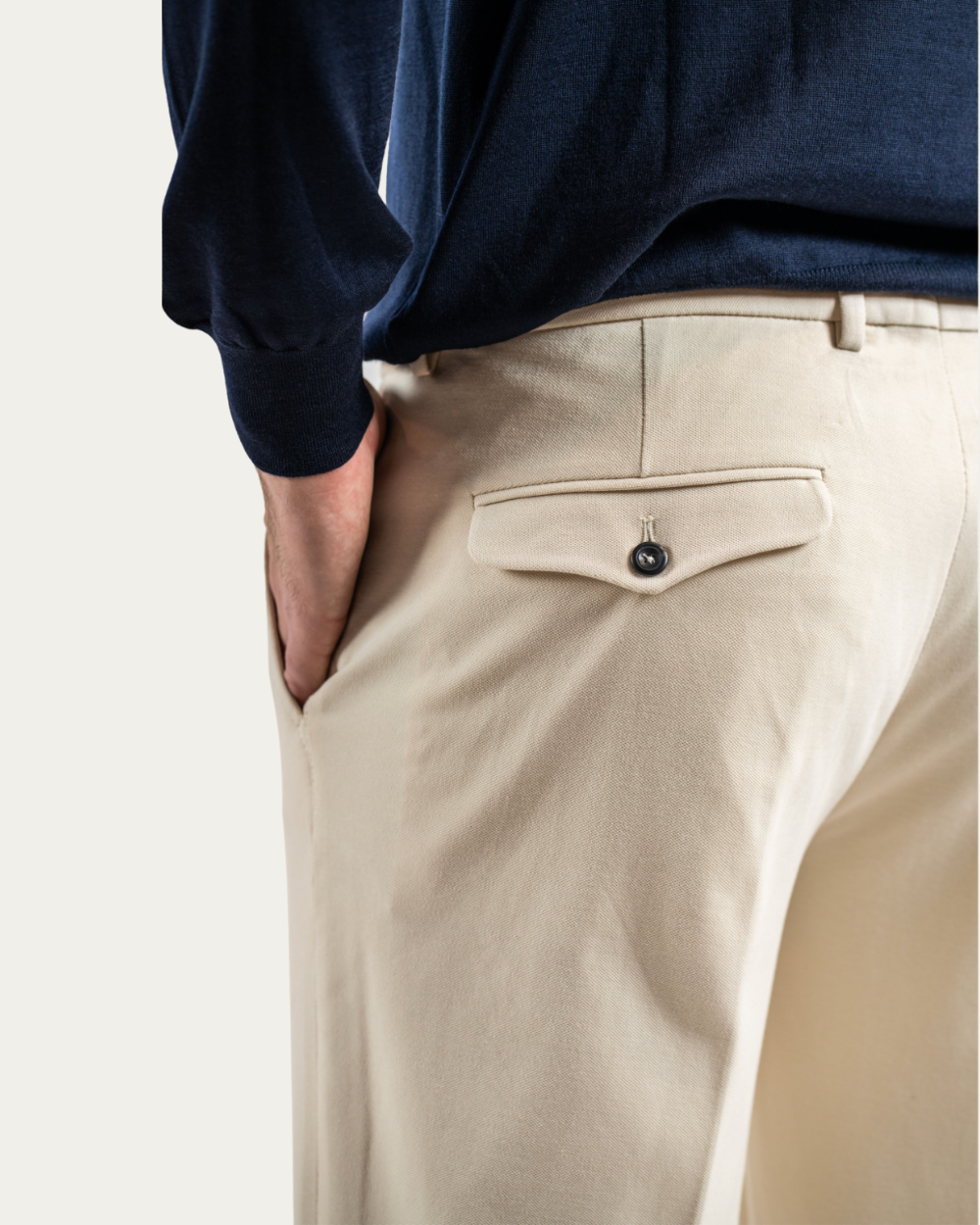 CIRCOLO 1901 - Beige Piquet Trousers