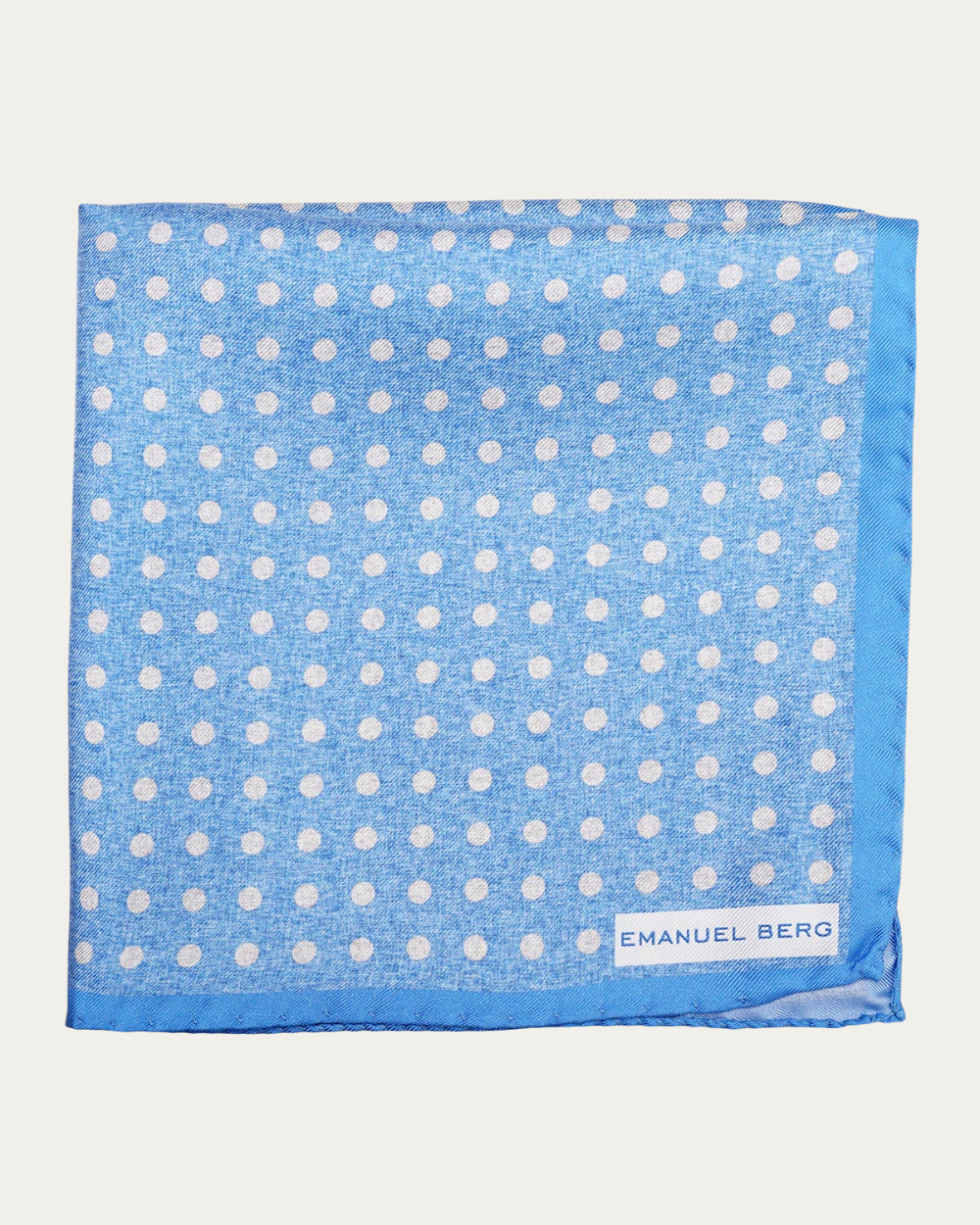 Emanuel Berg | Blue Polka Dot Silk Pocket Square