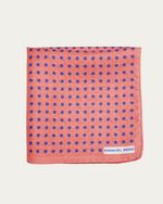 Coral Red Polka Dot Silk Pocket Square
