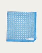 Blue Polka Dot Silk Pocket Square