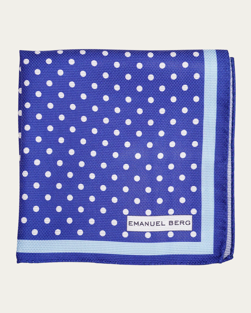 Emanuel Berg | Blue Polka Dot Silk Pocket Square