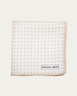 White Polka Dot Silk Pocket Square