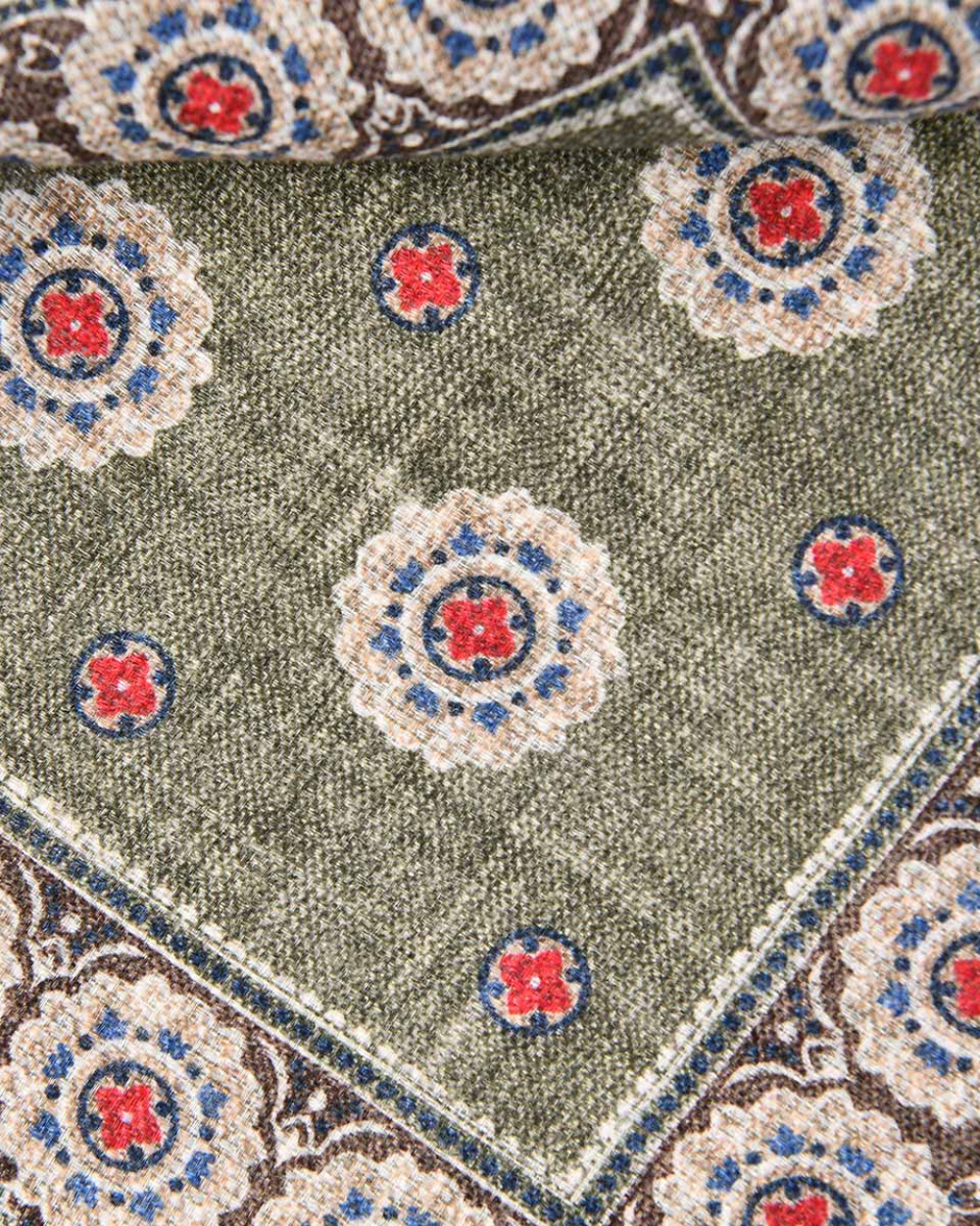 Emanuel Berg | Geometric Pattern Linen-Cotton Pocket Square