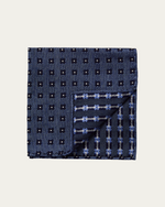 Niebieska poszetka w kwiaty z jedwabiu i bawełny