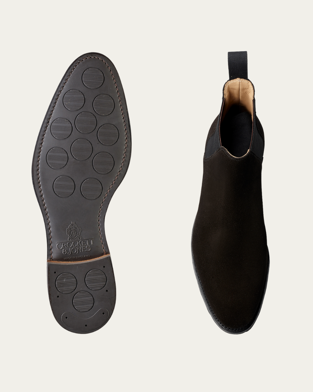 Crockett & Jones - Black Suede Chelsea 8 Boots
