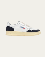 Medalist Low Sneakers in White Leather and Ocean Suede
