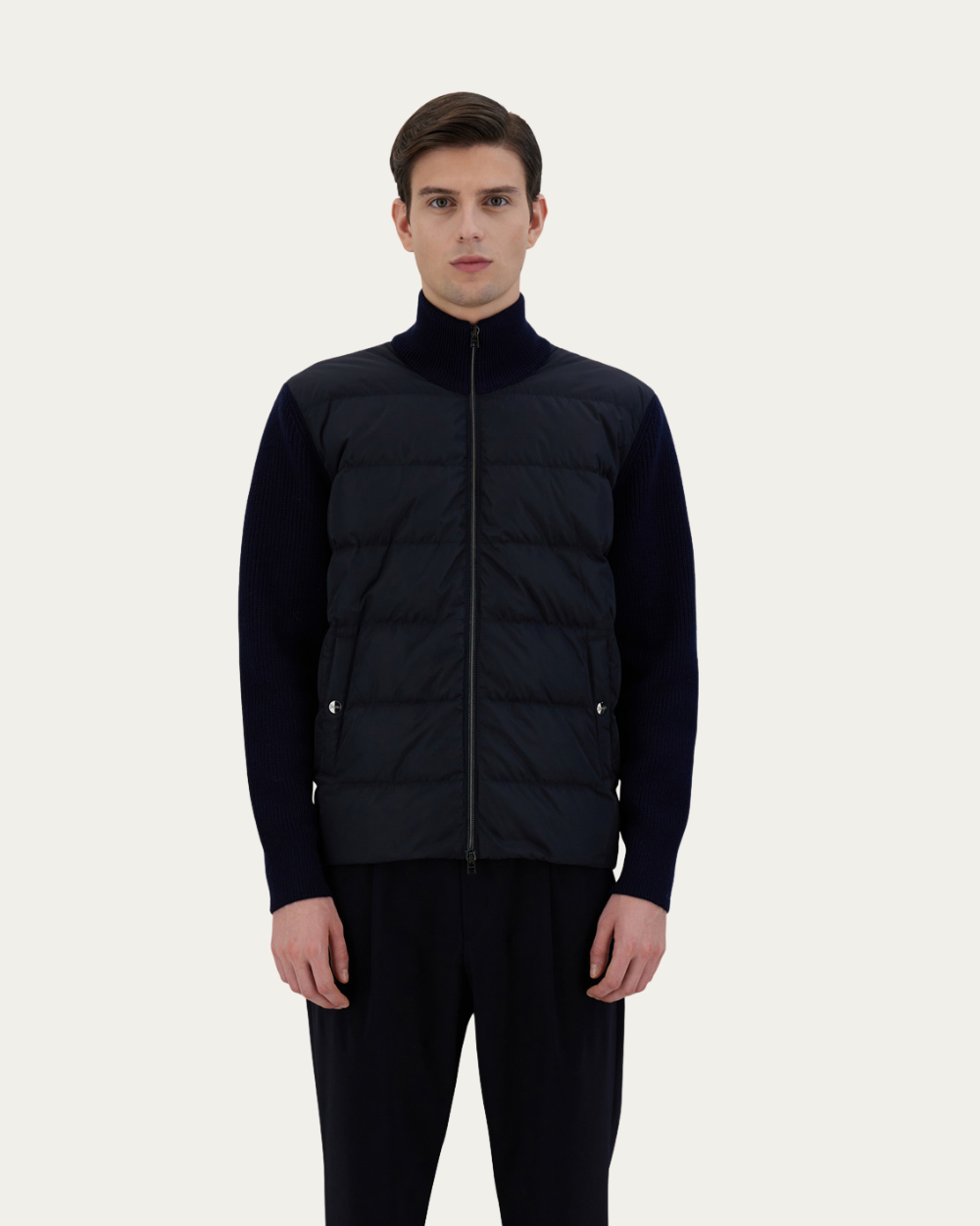 Wool-Knitted Hybrid Jacket