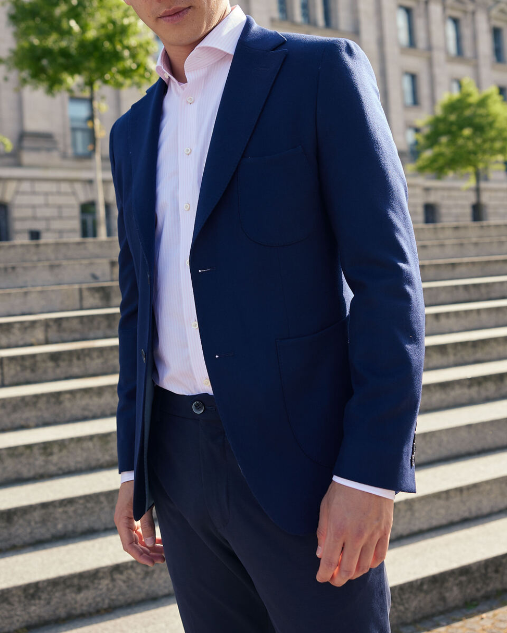 Emanuel Berg | Navy Blue Wool Jacket