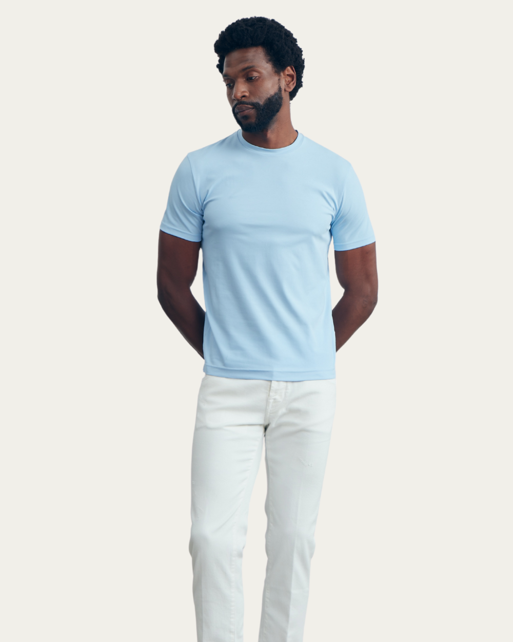 Emanuel Berg | Light Blue 4Flex Cotton T-Shirt