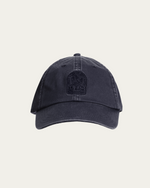 Granatowa czapka z daszkiem z haftowanym logo