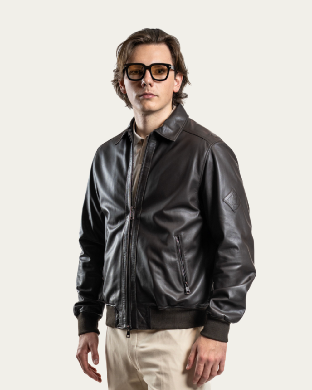 Herno - Brown Lamb Leather Jacket